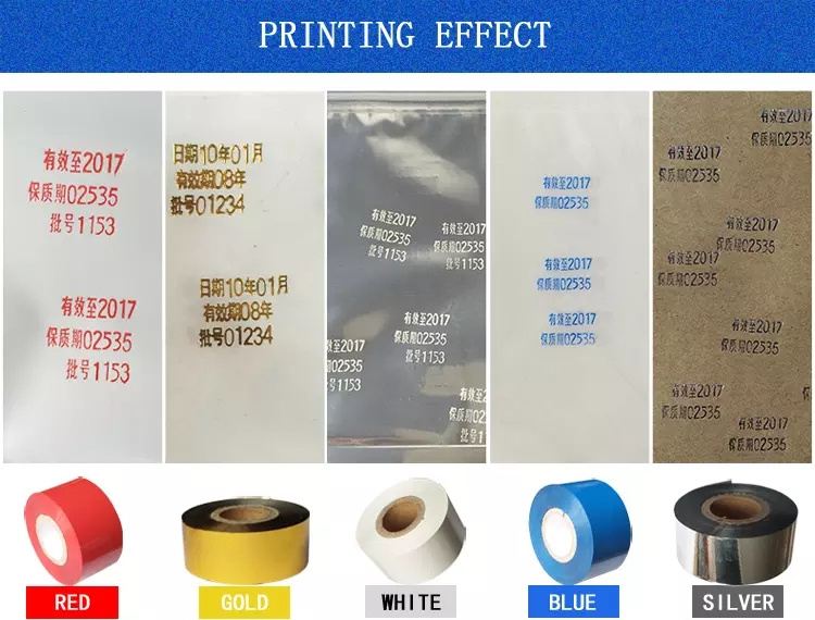 Black hot stamp foil 30mm date coding ribbon stamping for batch printing