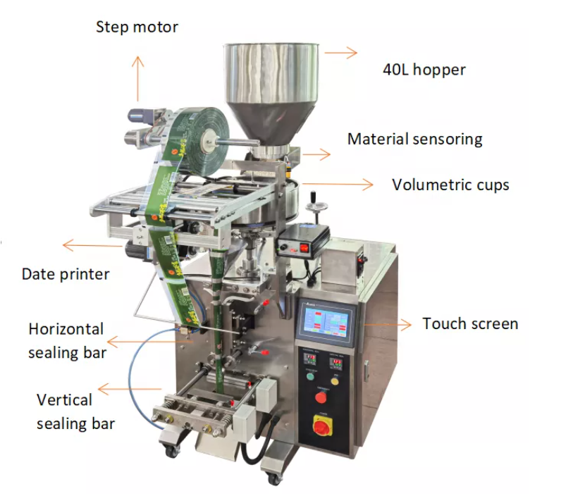 automatic Nuts Dry Fruit Banana Chips Peanut ball Candy small vertical Filling Packing Machine Popcorn Packaging Machines