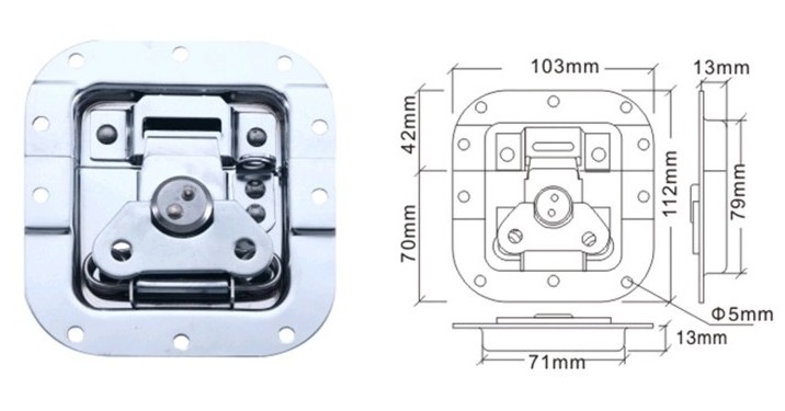 factory directly road case accessories chrome plated flight case butterfly latch