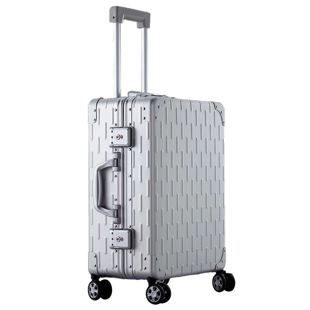 hard shell rolling suitcase large metal custom organizer carry magnesium alloy travel trolley mens luggage aluminum pilot case