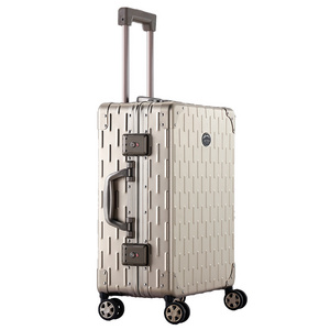 hard shell rolling suitcase large metal custom organizer carry magnesium alloy travel trolley mens luggage aluminum pilot case