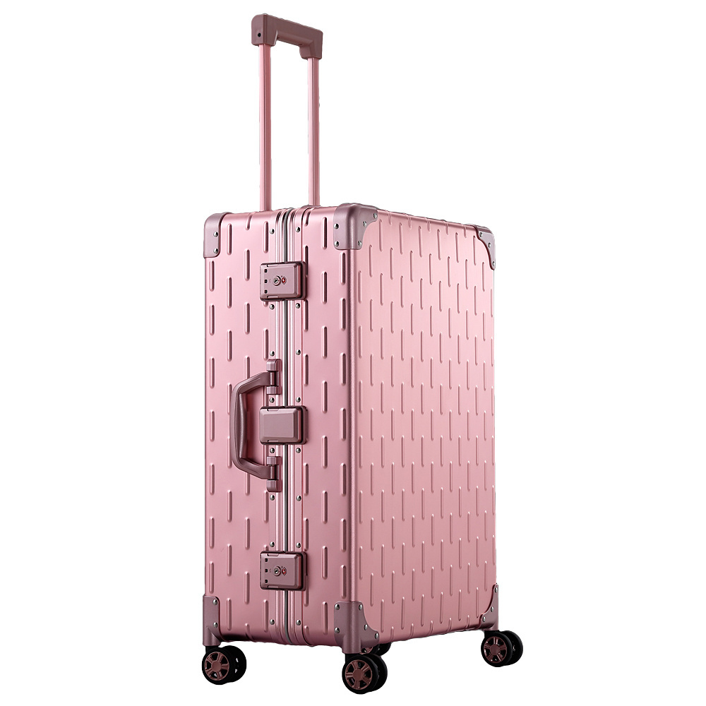 hard shell rolling suitcase large metal custom organizer carry magnesium alloy travel trolley mens luggage aluminum pilot case