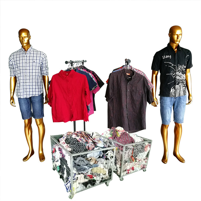 Second Hand Used Men Mixed Shirt-Short Super American Clothing Bales Lightly Slightly Resale Male Used Clothes For Sale