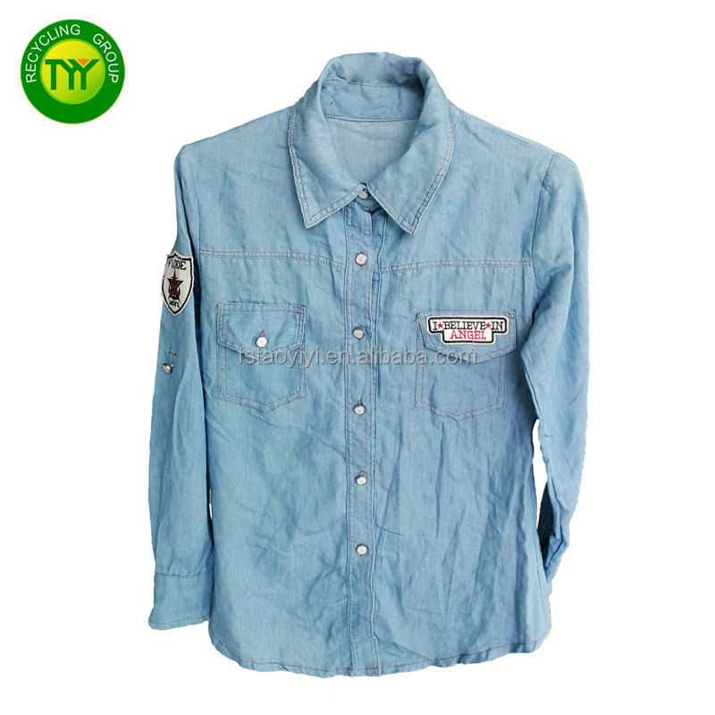 Unisex High Grade British Jeans Shirts Mixed Brand Hawaii Suppliers Japan Quality Cloth In Dark Light Blue Used Clothes