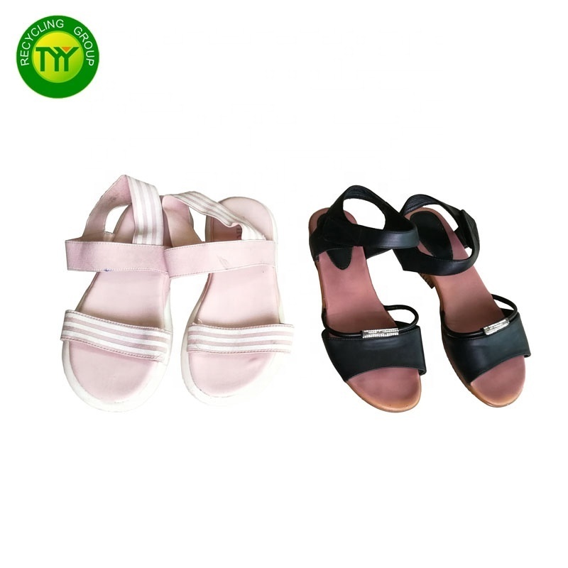 Secondhand Women Sandals Customized Clean 95% for Women 45-100kg/bale Class A  Adults Casual Mixed Size Used Shoes