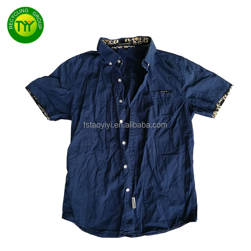 Second Hand Used Men Mixed Shirt-Short Super American Clothing Bales Lightly Slightly Resale Male Used Clothes For Sale