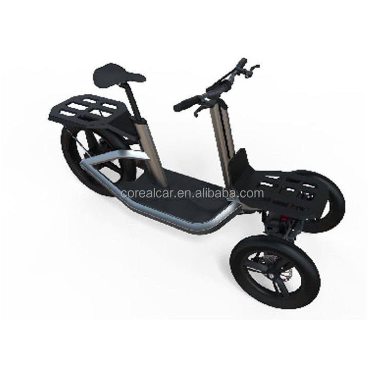 New safety trailer 48V 1000W tricycle bicycle bike fat tire delivery double battery 3 wheel off road eec electric cargo scooter