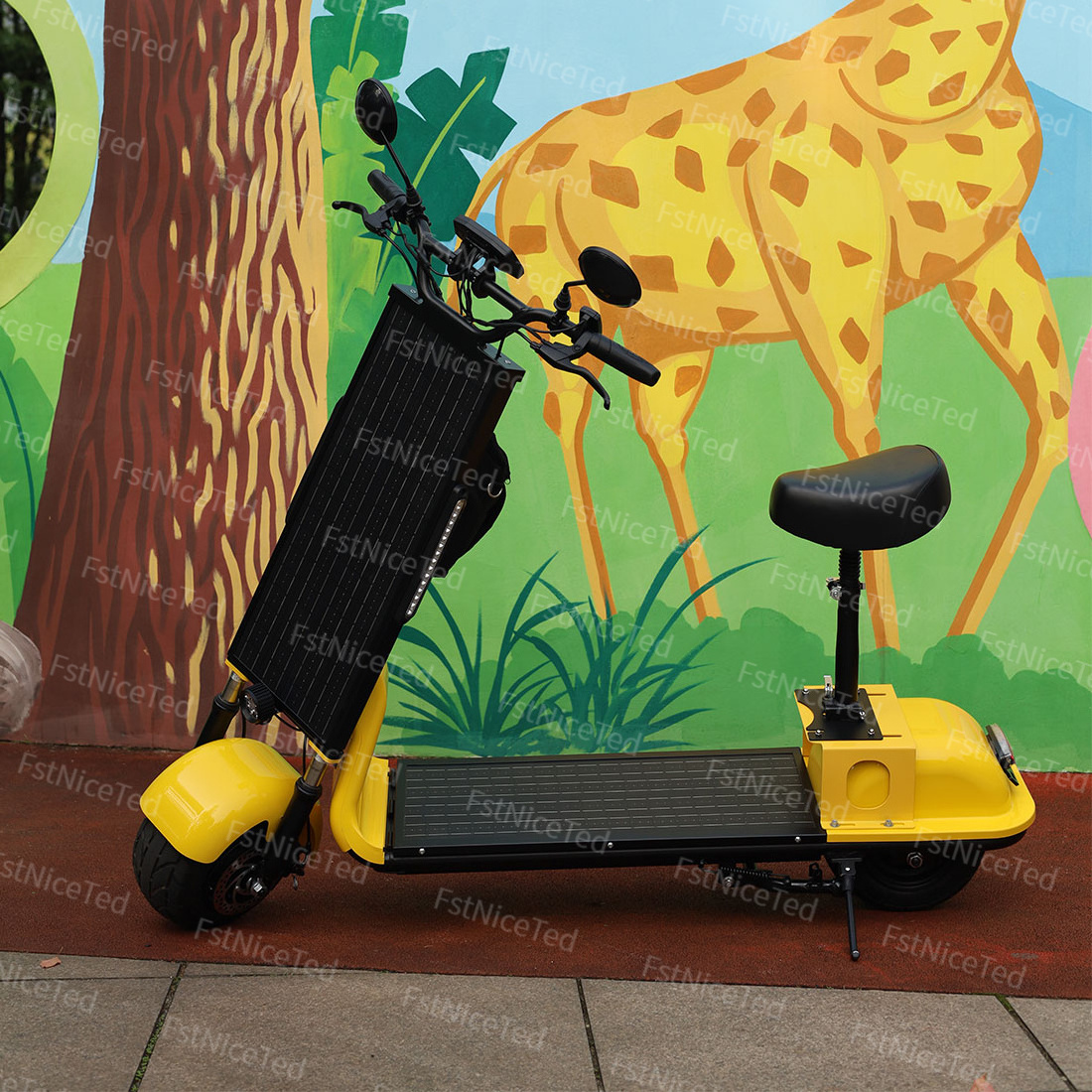 New Anti-impact 400w 700w Solar Panels mobility foldable adults self-balancing solar powered electric scooters with seat