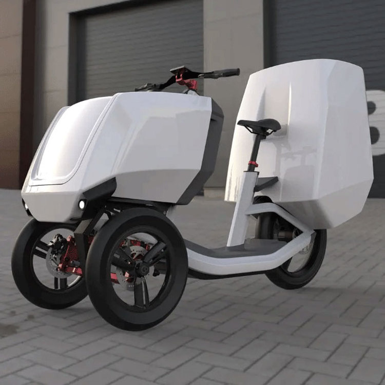 New Model safety 3 wheel fat tire delivery double battery trailer 48V 1000W electric tricycle bicycle electric cargo bike