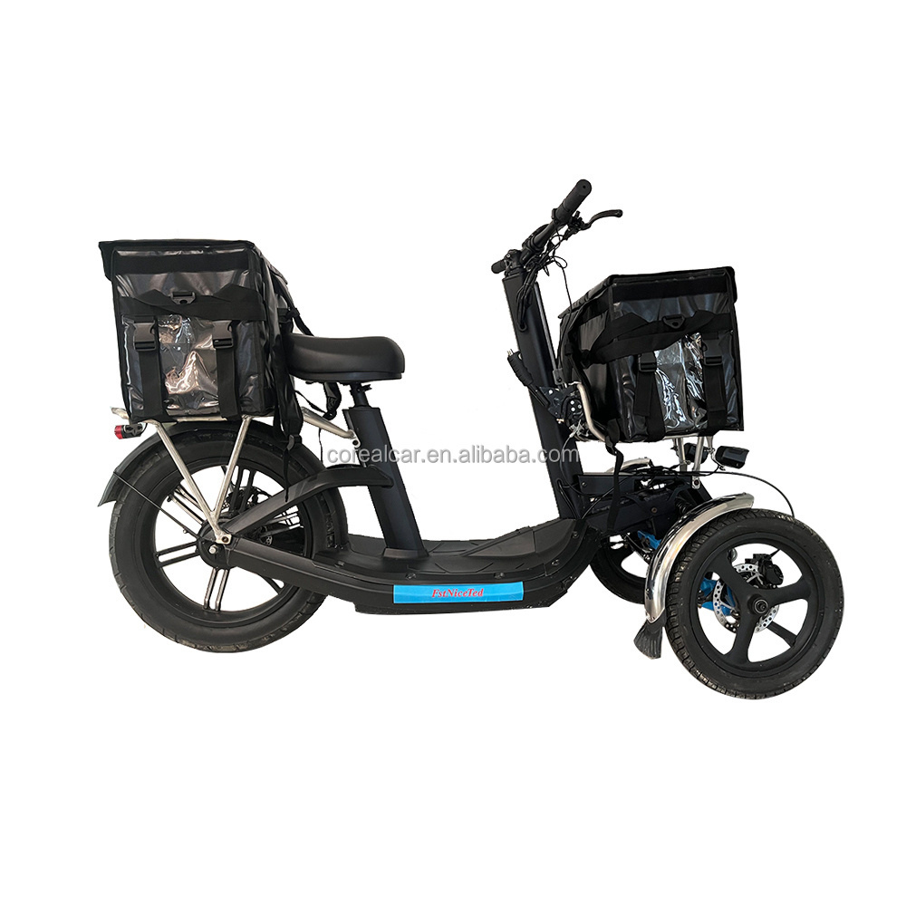 New safety trailer 48V 1000W tricycle bicycle bike fat tire delivery double battery 3 wheel off road eec electric cargo scooter