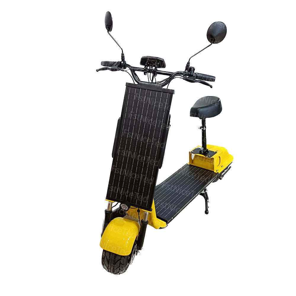 New Anti-impact 400w 700w Solar Panels mobility foldable adults self-balancing solar powered electric scooters with seat