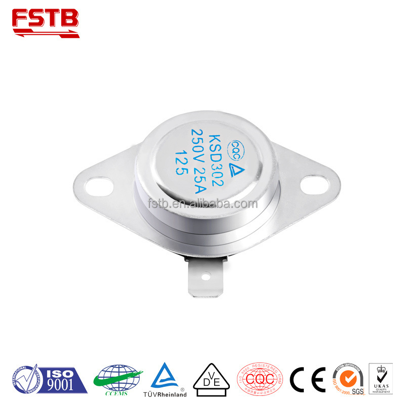 KSD302 25A Big Current Bakelite overheating protection electric heater thermostats with CQC/TUV from FSTB(7/8