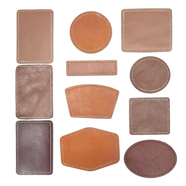 Wholesale Blank Genuine Leather Label Patch  Sew On Clothing Leather Label