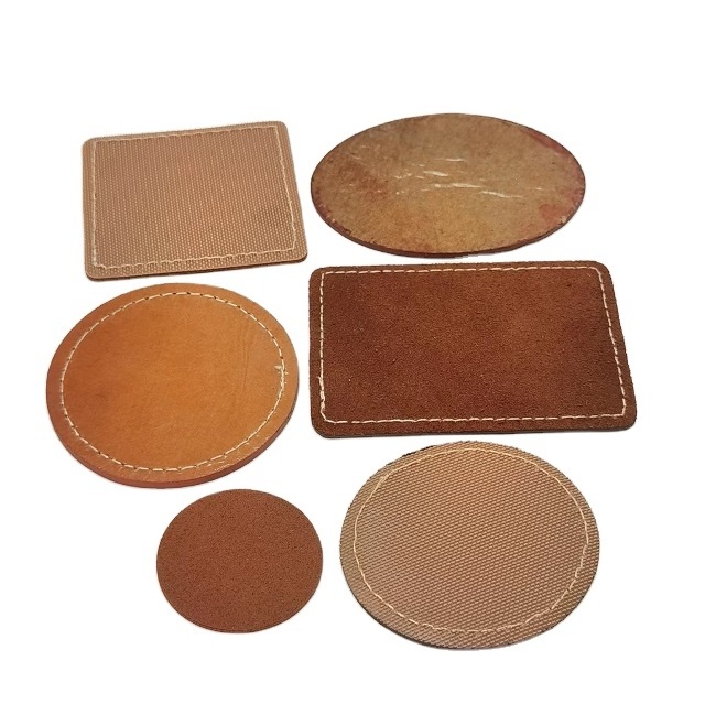 Wholesale Blank Genuine Leather Label Patch  Sew On Clothing Leather Label