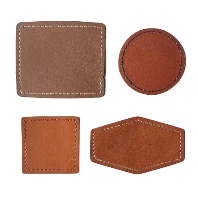 Wholesale Blank Genuine Leather Label Patch  Sew On Clothing Leather Label