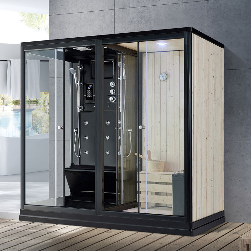 High Quality Indoor Sliding Door Sauna Steam Room Steam Computer Sauna Cabin Wood Dry Sauna Steam Room