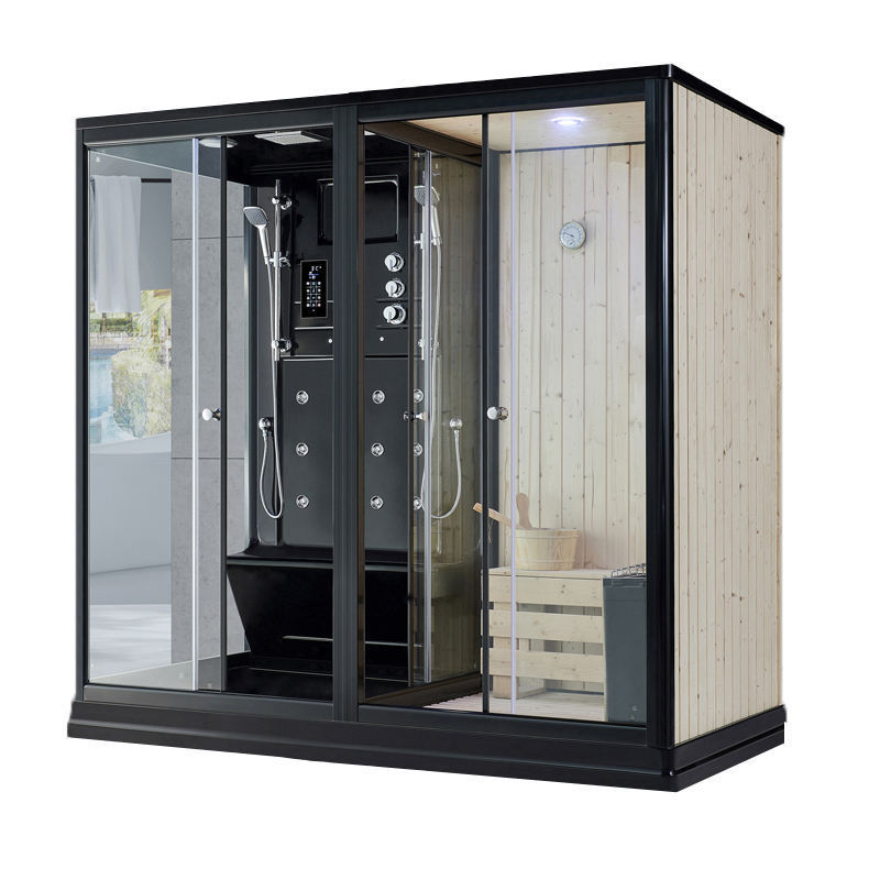 High Quality Indoor Sliding Door Sauna Steam Room Steam Computer Sauna Cabin Wood Dry Sauna Steam Room