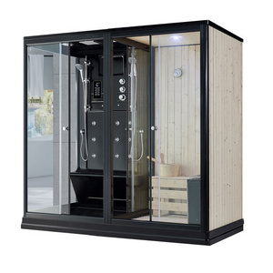 High Quality Indoor Sliding Door Sauna Steam Room Steam Computer Sauna Cabin Wood Dry Sauna Steam Room