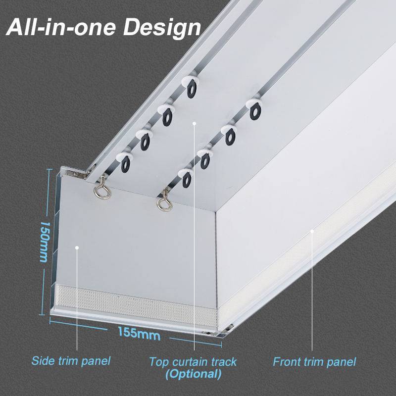 Large Size Plate Ceiling Wall Mounted Curtain Rail Pelmet Box Aluminum Curtain Track Cover