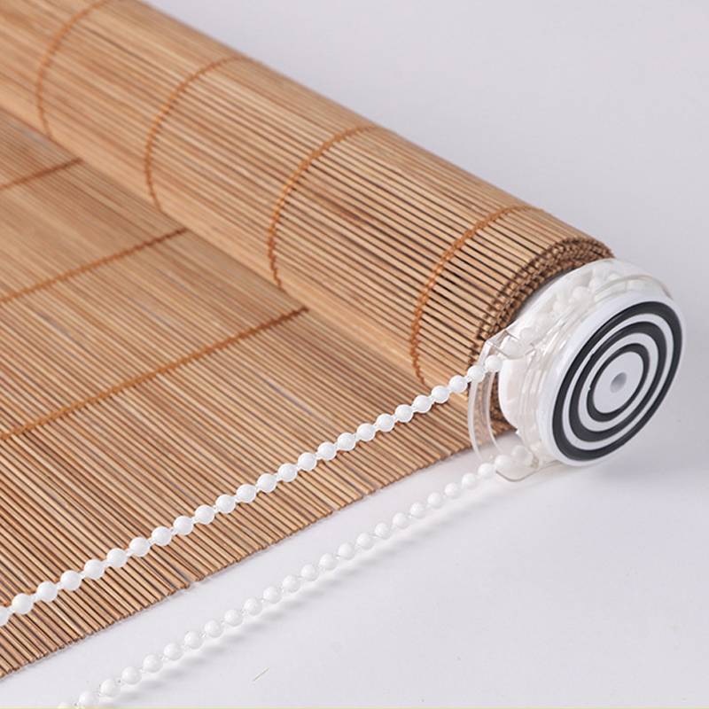 Factory Supply Motorized Bamboo Beaded Curtain Blackout No Drill Natural Bamboo Window Blinds