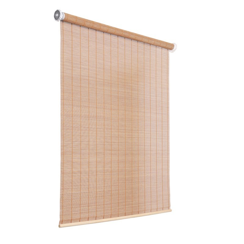 Factory Supply Motorized Bamboo Beaded Curtain Blackout No Drill Natural Bamboo Window Blinds