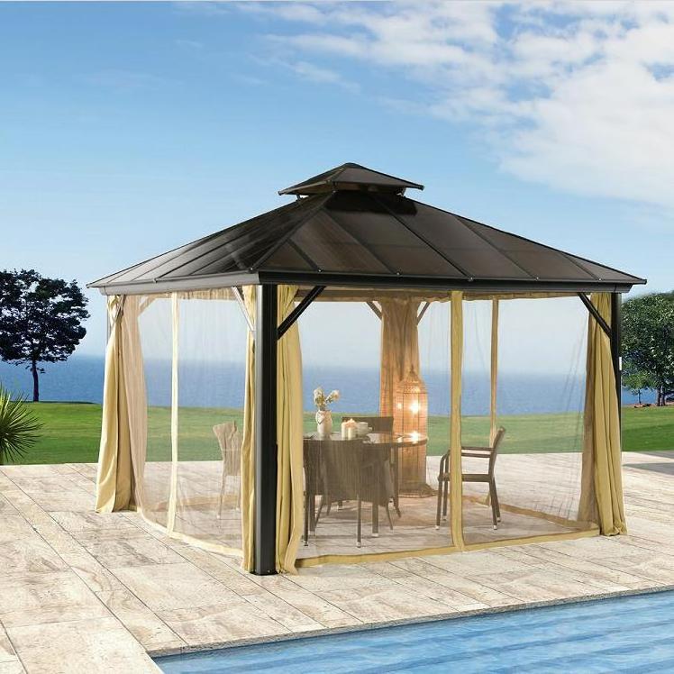 Factory price garden glass gazebo 3x3 Luxury outdoor aluminium gazebo 3x4