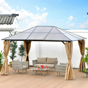 Factory price garden glass gazebo 3x3 Luxury outdoor aluminium gazebo 3x4