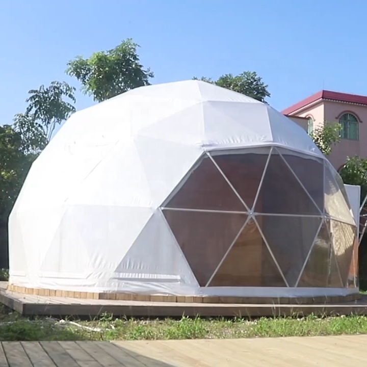 2024 hotel glamping igloo aluminium geodesic dome tent outdoor round ball camping tent for sale