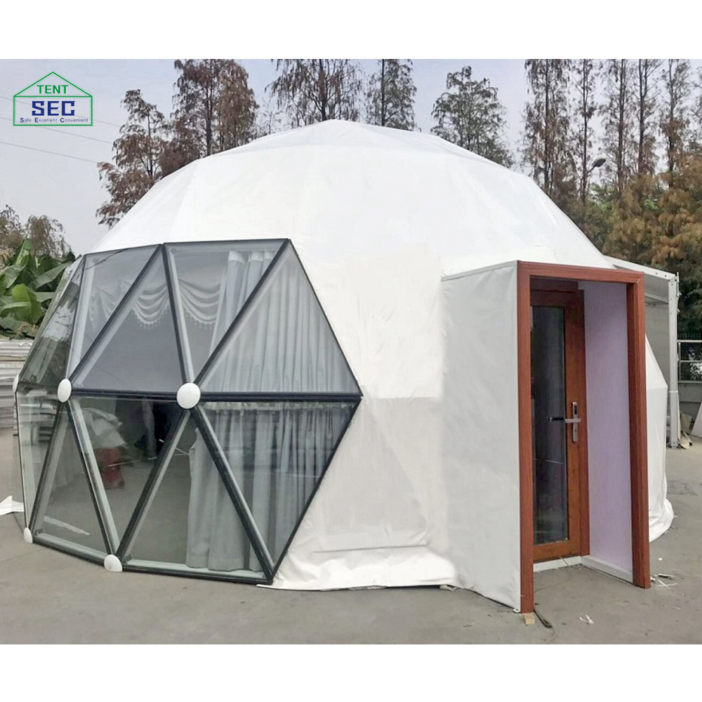 factory supply glamping hotel tent modern 4m geodesic dome half sphere tents for garden