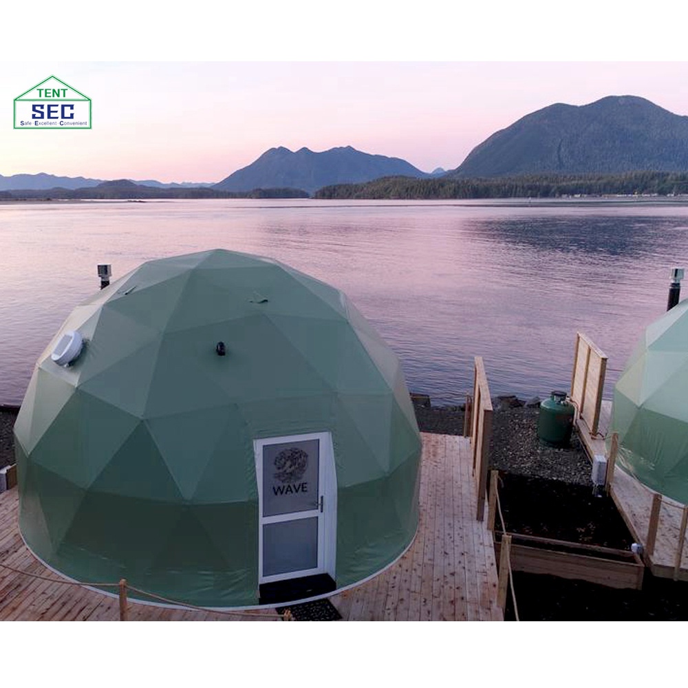 2024 hotel glamping igloo aluminium geodesic dome tent outdoor round ball camping tent for sale