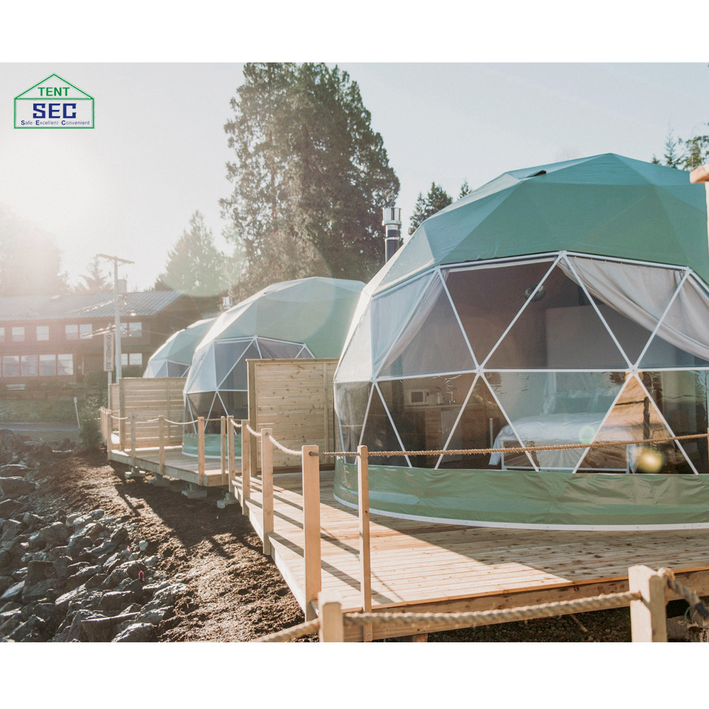 factory supply glamping hotel tent modern 4m geodesic dome half sphere tents for garden