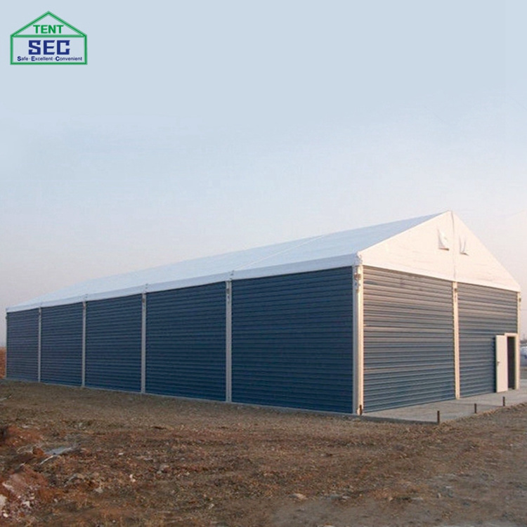 Outdoor industrial structure tents big size heavy duty aluminum warehouse shelter storage tent for industrial storage polygon te