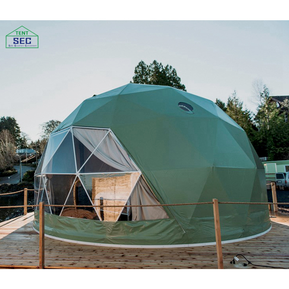 2024 hotel glamping igloo aluminium geodesic dome tent outdoor round ball camping tent for sale