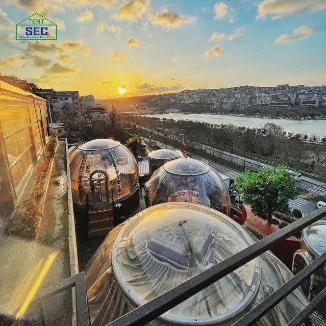 Hot Selling New Design Hotel Polycarbonate Dome Tent Modular Prefab PC Crystal Bubble Dome House For Resort