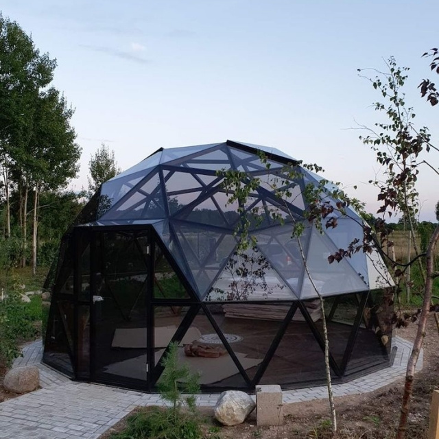 High Quality Clear Glass Geodesic Dome Tent Customized Outdoor Trade Show Tent Garden Dome Tent For Glamping