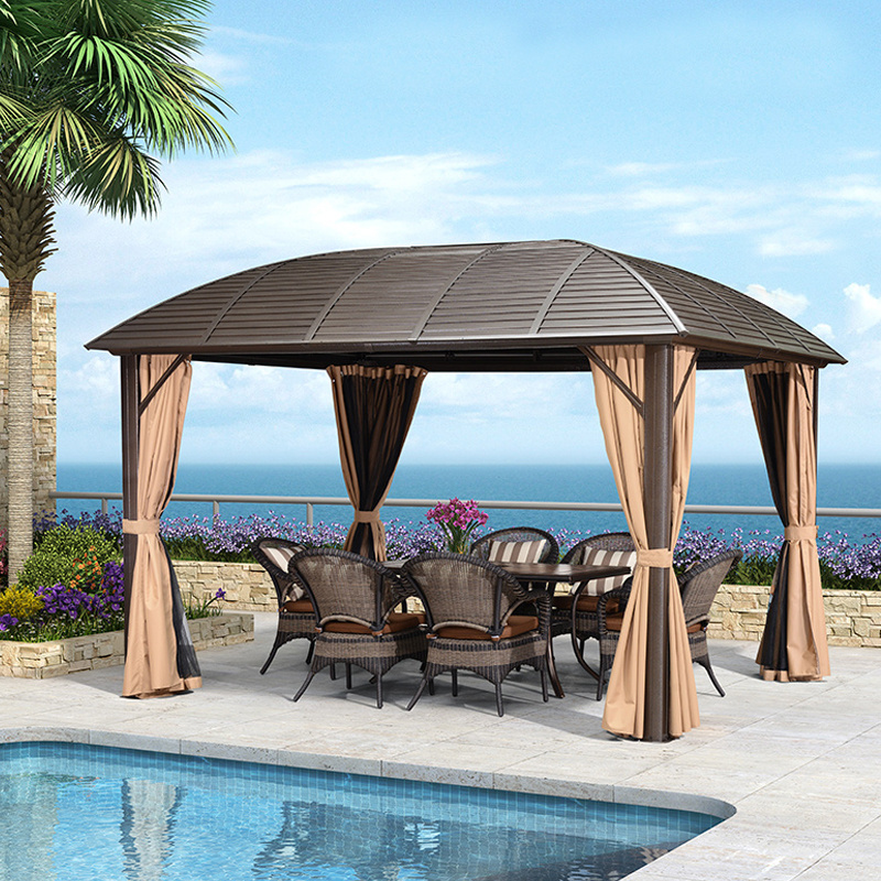 Wholesale aluminum gazebos pavilions outdoor steel roof garden backyard gazebo