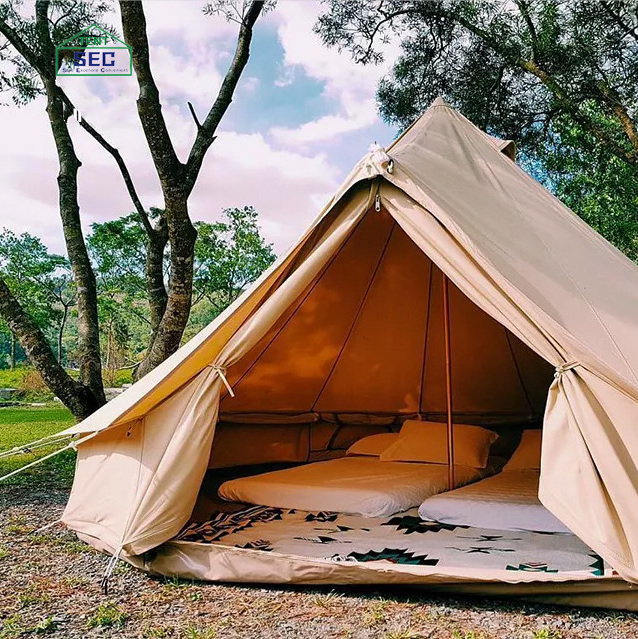 Custom Cheap Bell Tents Outdoor Waterproof Canvas Fabric Mongolian Yurt Luxury Tent