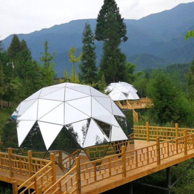 High Quality Clear Glass Geodesic Dome Tent Customized Outdoor Trade Show Tent Garden Dome Tent For Glamping