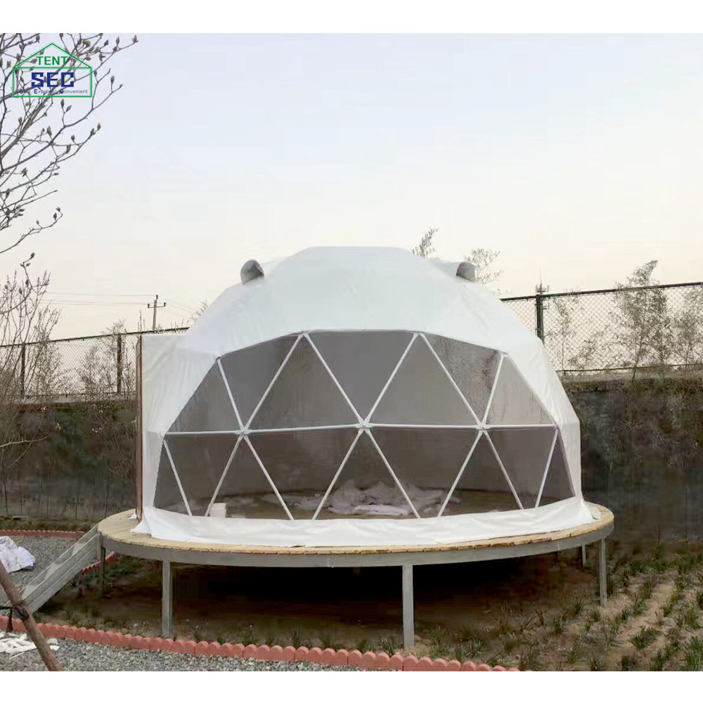 factory supply glamping hotel tent modern 4m geodesic dome half sphere tents for garden