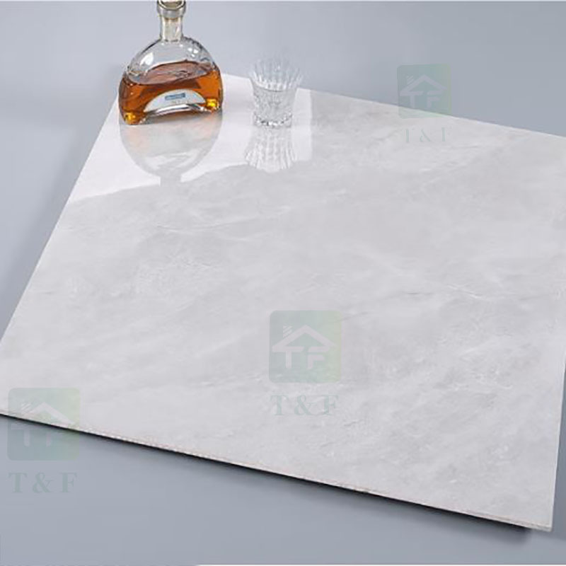 Hot Sale High Glossy Gray Marble Tiles Stone Imitation Texture Full Body Porcelain Glazed Floor Wall Tiles For Living Room