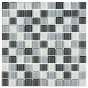 3D Luminous Swimming Pool Mirror Glass Mosaic Tile Bathroom Decoration Black And Grey Glass Mosaic Tile