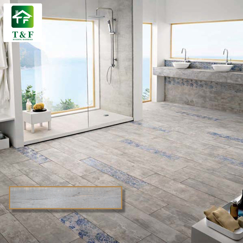 rectangle plain bright gray grey wood tiles ghana low price 15x60 ceramic wooden flooring tiles for sale