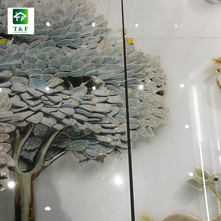 3d effect animal printing ceramic floor tiles for bathroom high gloss full polished new bathroom designs 3d tile