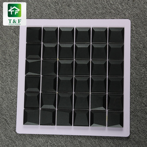 8mm Black Colour Glossy Mosaic Bathroom Tiles Backsplash Kitchen Glitter Sheet 300x300mm Crystal Glass Mosaic Tile