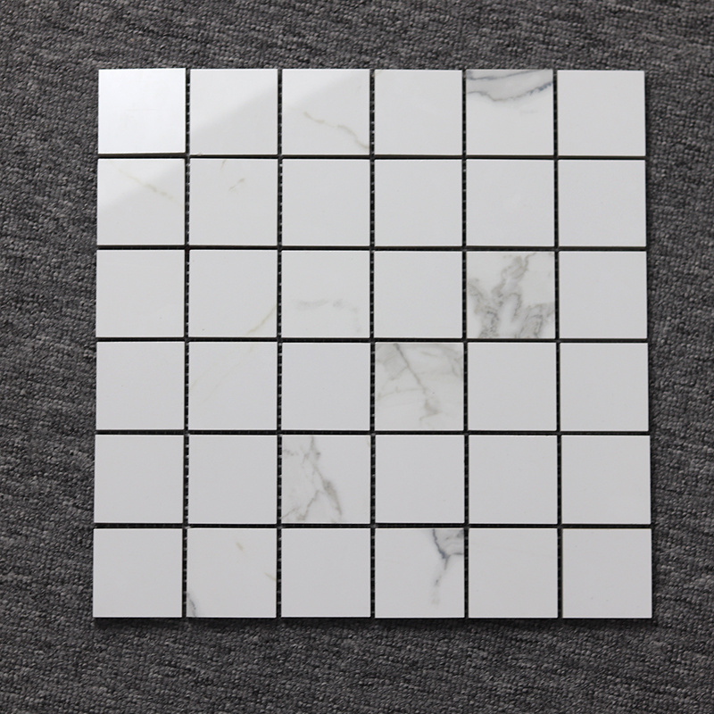 Square White Ceramic Bathroom Kitchen Backsplash Wall Porcelain Floor Marble Mosaic Tile