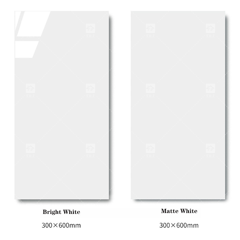 Interior Ceramic Wall Tile 300x600mm Super White Glossy Polished Porcelain Floor Tile 30x60cm Matte Surface Kitchen Backsplash