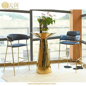 Contemporary Modern Furniture Antique Brass Steel Metal Jazz High Bar Stool