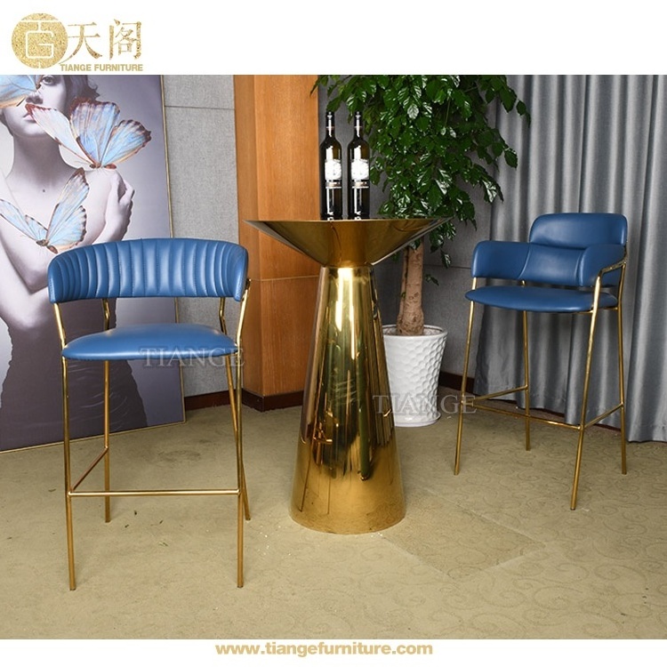 Contemporary Modern Furniture Antique Brass Steel Metal Jazz High Bar Stool