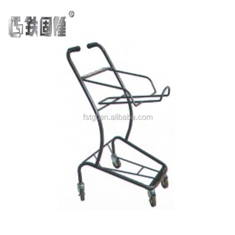 2 Tier Foldable Mini Shopping Basket Trolleys Cart for elderly