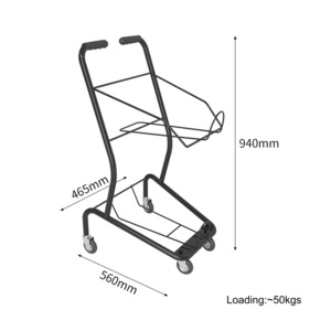 2 Tier Foldable Mini Shopping Basket Trolleys Cart for elderly